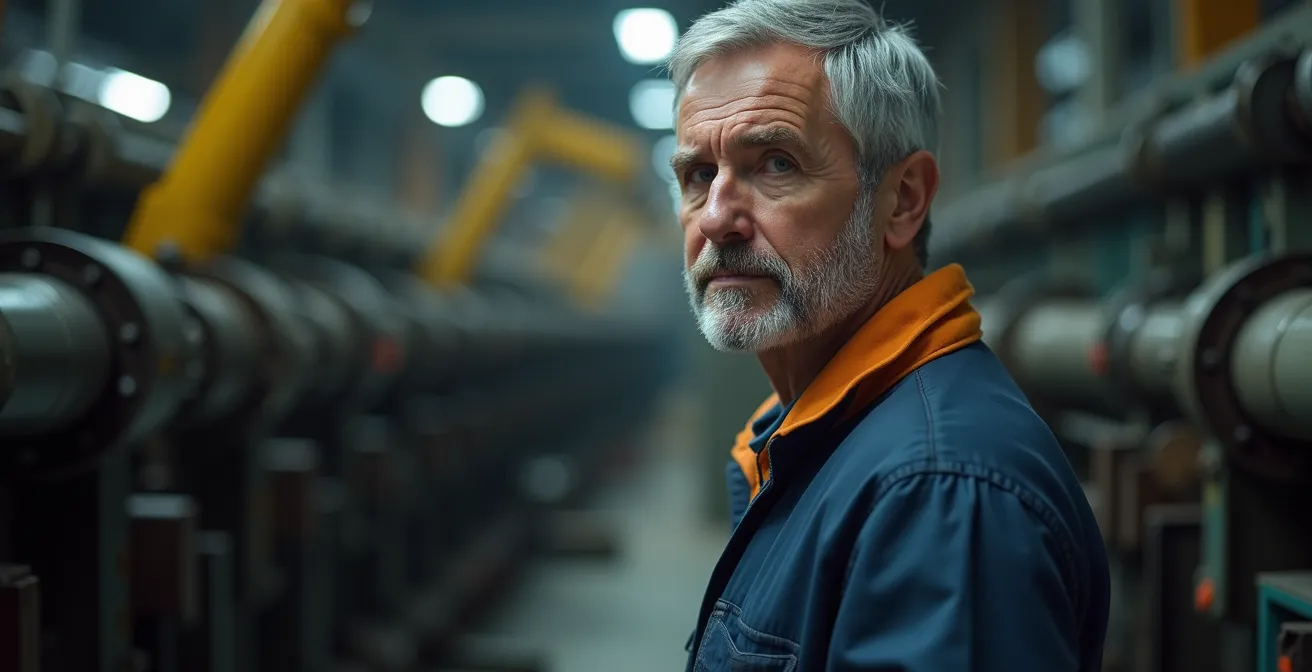 Comparazione visiva dell'efficienza tra una linea di produzione obsoleta e una moderna