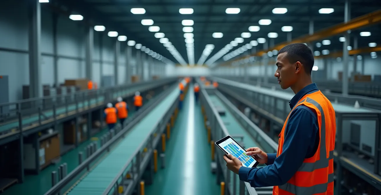 Ingegnere gestionale in ambiente di produzione che applica metodologie lean direttamente sul campo