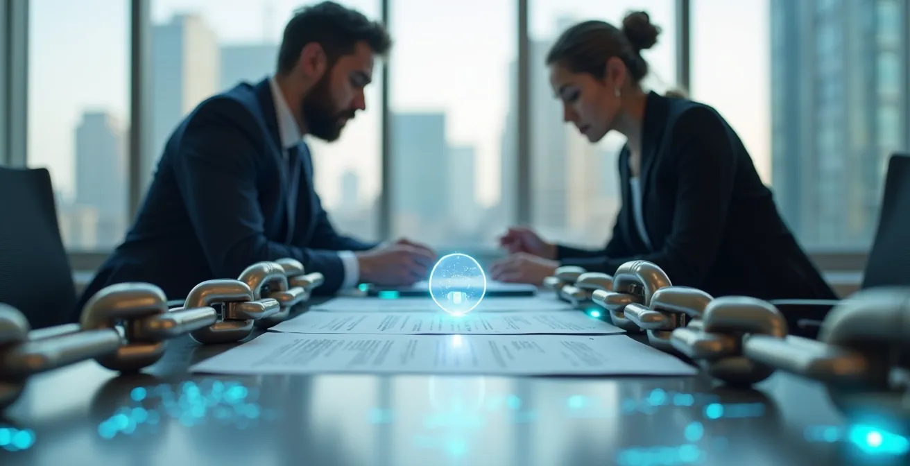 Rappresentazione visiva della protezione assicurativa contro i cyber attacchi nella catena di fornitura